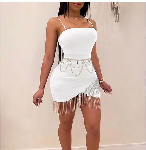 Multilayer Chain Belt Metal Waist Chain Sexy Waist Body Jewelry Luxury Rhinestone Waist Chain for Women and Girls in Kuwait