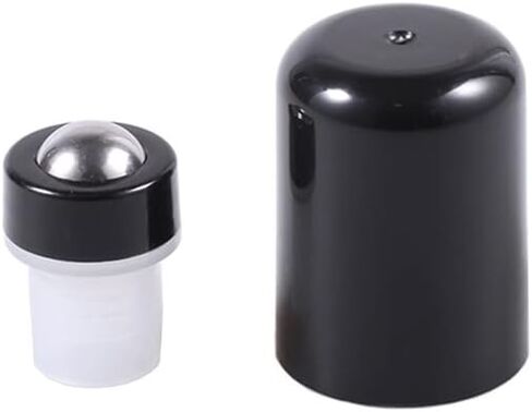 12 قطعة من تركيبات الأسطوانة للزيوت العطرية من الفولاذ المقاوم للصدأ كرات دوارة سوداء بغطاء أسود لزجاجات 5/10/15/20/30 مل من ConStore in Kuwait
