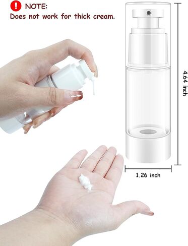 1oz/30ml Airless Pump Bottles, Refillable Empty Travel Lotion Container, Plastic Cosmetic Dispenser with Bottle Labels for Cosmetics, Lotion, Essential oil, Shampoo (6 Pack) in Kuwait