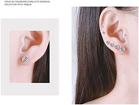 7 أزواج 20 جرام من الأقراط المصنوعة من الفولاذ المقاوم للصدأ مجموعة أقراط زركونيا مكعبة الشكل للرجال والنساء والفتيات 2 مم - 8 مم ذهبي وردي/أسود/فضي in Kuwait