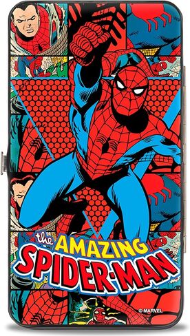 Buckle-Down unisex adults Buckle-down Hinge - the Amazing Spider-man Action Pose/Retro Comic Blocks Wallet, Multicolor, 7 x 4 US in Saudi Arabia