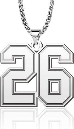 البيسبول عدد قلادة قلادة الفولاذ المقاوم للصدأ الرياضة كرة القدم كرة السلة عدد سلسلة مجوهرات لمحبي الرياضة هدية عيد الميلاد in Kuwait