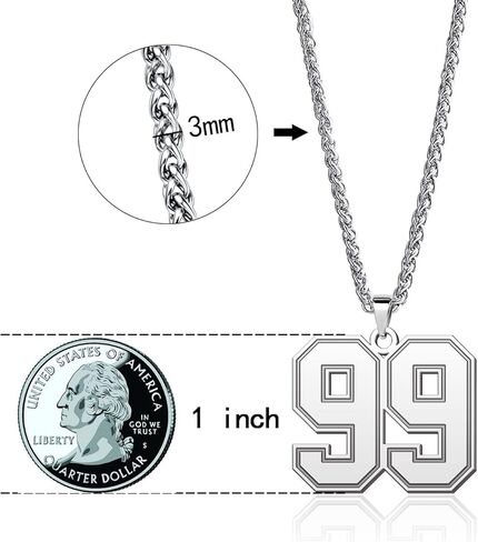 البيسبول عدد قلادة قلادة الفولاذ المقاوم للصدأ الرياضة كرة القدم كرة السلة عدد سلسلة مجوهرات لمحبي الرياضة هدية عيد الميلاد in Kuwait