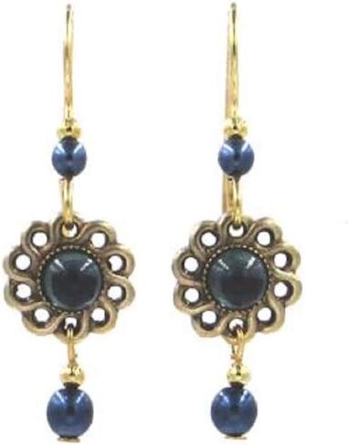 أقراط فضية على شكل زهرة زرقاء حلزونية وأقراط متدلية زرقاء. ان اي - 1688 in Kuwait