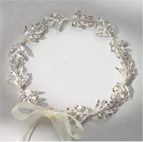 SWEETV Leaf Wedding Headpieces for Bride Flower Girl Gold Bridal Headband with Rhinestones Women Handmade Hair Accessories in Saudi Arabia