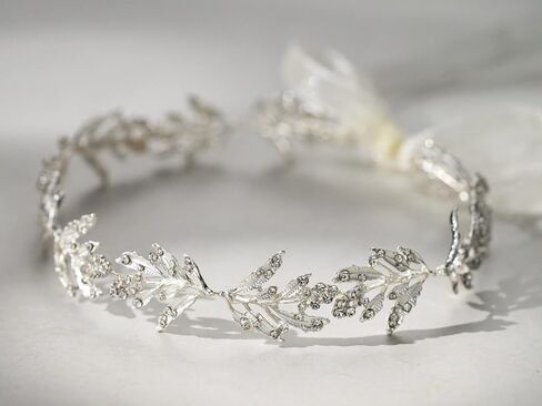 SWEETV Leaf Wedding Headpieces for Bride Flower Girl Gold Bridal Headband with Rhinestones Women Handmade Hair Accessories in Saudi Arabia