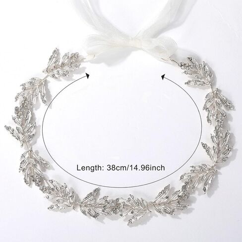 SWEETV Leaf Wedding Headpieces for Bride Flower Girl Gold Bridal Headband with Rhinestones Women Handmade Hair Accessories in Saudi Arabia