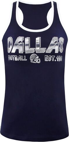 Women City Football Fans Athletic Sporty Vest Tank Tops Shirts - Navy & White in Kuwait