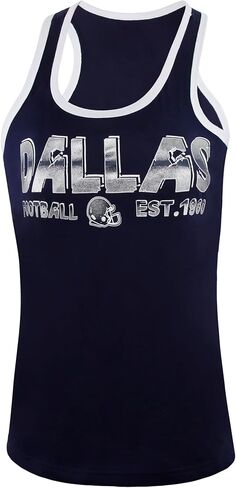 Women City Football Fans Athletic Sporty Vest Tank Tops Shirts - Navy & White in Kuwait