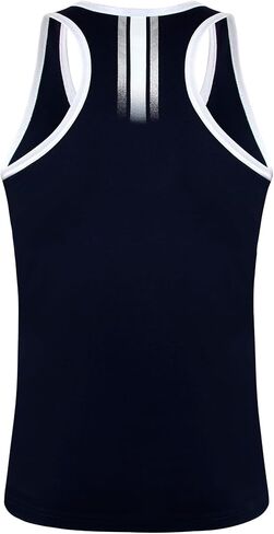 Women City Football Fans Athletic Sporty Vest Tank Tops Shirts - Navy & White in Kuwait