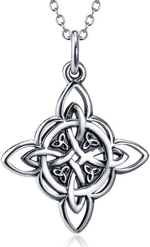 YFN Witch Knot Birthstone Necklaces Celtic Triquetra Knot 925 Sterling Silver Pendant Necklace for Women in Saudi Arabia