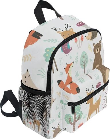 Fox And Bear Preschool Backpack with Chest Strap,Mini Toddler Backpack Daycare Toy Bag for Boys Girls,10 x 4x 12 Inches in Saudi Arabia