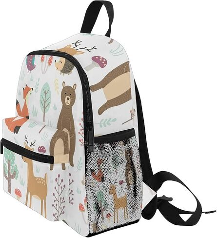 Fox And Bear Preschool Backpack with Chest Strap,Mini Toddler Backpack Daycare Toy Bag for Boys Girls,10 x 4x 12 Inches in Saudi Arabia
