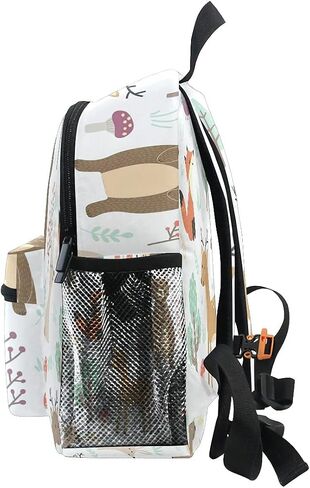 Fox And Bear Preschool Backpack with Chest Strap,Mini Toddler Backpack Daycare Toy Bag for Boys Girls,10 x 4x 12 Inches in Saudi Arabia