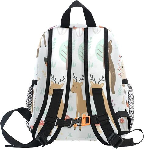 Fox And Bear Preschool Backpack with Chest Strap,Mini Toddler Backpack Daycare Toy Bag for Boys Girls,10 x 4x 12 Inches in Saudi Arabia
