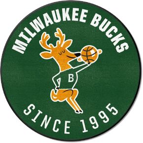 FANMATS 35323 NBA Retro Milwaukee Bucks Roundel Rug - 27in. Diameter
