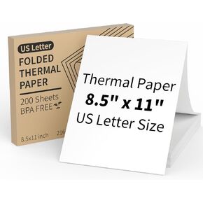 MFLABEL US Letter Size ورق طابعة حرارية سريع الجفاف مقاس 8.5 بوصة × 11 بوصة، 4 لفات، ورق حراري متعدد الأغراض للطابعة الحرارية