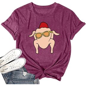 Fall T-Shirt for Women Halloween Pumpkin Shirt Thanksgiving Family Funny Turkey Graphic Shirts Casual Autumn Tee Tops.