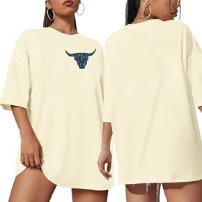 Rodeo Shirts Women Cowgirl Outfits: Casual Country Concert T Shirts Vintage Cow Skull Graphic Tees Oversized Tops