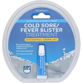Rite Aid Cold Sore Cream for Cold Sore and Fever Blister, Docosanol Cream 10%, Cold Sore Treatment for Lips for Face, Non-Presciption Medicine to Shorten Healing Time, 0.07 Oz