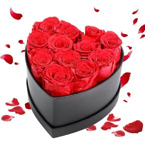 Eternal Love Forever Flower Heart Box - Preserved Roses for Happy Anniversary - Immortal Rose Bouquet of Flowers - Flowers for delivery Prime Flower Arrangement