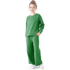 PATPAT Girls 2 Piece Outfits Stylish Sweatshirt and Sweatpant Soft Girls Tracksuit Fall Sweatsuits Set 5-14 Y