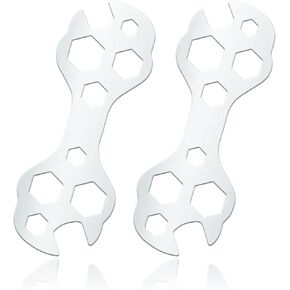 Multi-Hole Bicycle Spanner Wrench Tool 2mm Flower Wrench Multi-Function Hexagonal Bicycle Pedal Removal and Install Tool 2pc
