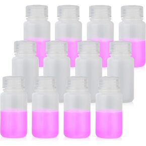 Round Plastic Reagent Bottle HDPE Wide Mouth Plastic Bottle, 2pcs of 1000ml Sample Sealing Storage Container for Laboratories, Classrooms, or Storage at Home, LVAN004