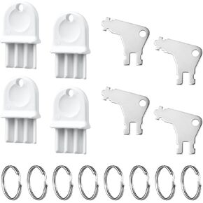 10pcs Paper Towel Dispenser Key, with 10pcs Key Rings Universal Plastic Metal Toilet Paper Dispenser Key Replacement for Waffle Georgia Pacific Commercial Office Building Maintenance