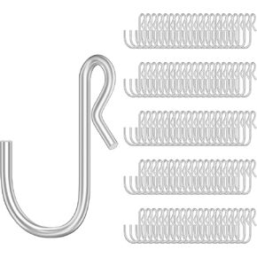 100Pcs Small S Hooks for Hanging, Silver Small S Hooks Metal Hanger for Jewelry, Pot, Crafts and Ornament