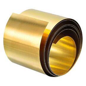 uxcell Brass Sheet Roll, 0.3x50x1000mm Brass Foil Roll Brass Strip Gold for Crafts, Electrical Repairs, Grounding