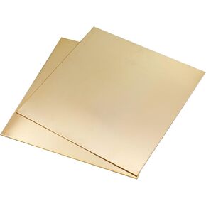Coshar 2Pcs 16 Gauge(1.2mm) Brass Sheet, 5.9" x 5.9"(L*W), Brass Metal Sheet for Crafts, H62 Brass Plates for Models Repairs