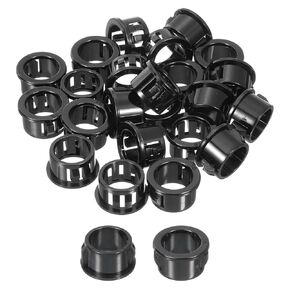 uxcell Cable Snap Bushing Grommets, 46Pcs 16mm/0.63" Mounting Dia Nylon Snap Bushing Grommet, Round Snap in Cable Hose Bushing for Various Cables Tubes Wire, Black