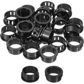 uxcell Cable Snap Bushing Grommets, 46Pcs 16mm/0.63" Mounting Dia Nylon Snap Bushing Grommet, Round Snap in Cable Hose Bushing for Various Cables Tubes Wire, Black in Kuwait