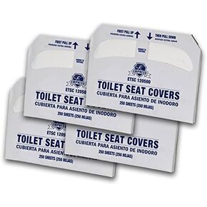 Disposable Paper Toilet Seat Cover Half Fold Personal Hygiene by Empress (4 Packs of 250) 1000 Total for Dispensers – White