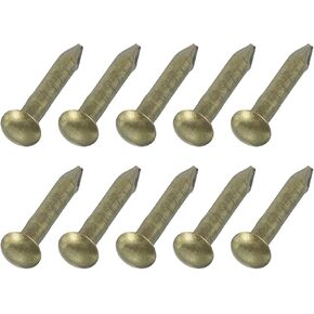 uxcell 50Pcs Small Hardware Nails, 1.5 x 10mm Carbon Steel Round Head Nail Common Finishing Nail for Household Woodworking Picture Hanging DIY Projects, Bronze