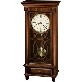 Howard Miller Garden City Mantel Clock II 549-547 – Tuscany Cherry Finish, Drawer Base, Antique Home Decor, Brass Finished Pendulum, Volume Control, Quartz, Triple-Chime Movement