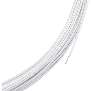 BENECREAT 21.8 Yards White Floral Wires, 1.2mm Cotton Covered Millinery Wire, Iron Stem Wires for Florist Crafts Making Sewing Supplies Brim Making Accessories