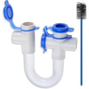 مصيدة المكثفات 3/4 PVC P Trap HVAC مع أنابيب شفافة لتحديد الأوساخ والحطام بسهولة - تم تضمين فرشاة EZ Trap لتنظيف خط تصريف مكثفات HVAC - تجهيزات HVAC مصممة للاتصال بنظامك