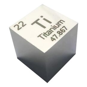 99.6% high-Purity Titanium Cube Lightweight Metal Cube can be Used for Sample, Element Collection, Processing, Teaching, Industrial and Other Activities. Specifications: (25.4mm, 1inch)