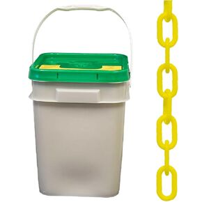 Mr. Chain Plastic Barrier Chain Pail, Yellow, 3-Inch Link Diameter, 70-Foot Length (80002-P)