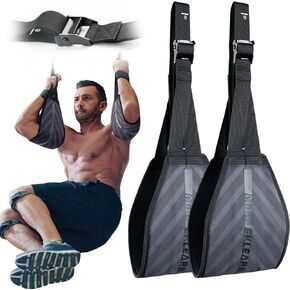 أشرطة MANUEKLEAR Ab لقضيب السحب مع حزام نايلون قابل للتعديل وإبزيم قفل عالي التحمل، أشرطة تعليق للبطن مع بطانة دعم للذراع من النيوبرين 6 مم لرفع الساق وتدريب البطن in Kuwait