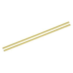 MECCANIXITY 2pcs Brass Rods (6mm)1/4 Inch x (300mm)12 Inch Brass Solid Round Stock Lathe Bar for Handles Pin DIY Craft Model Plane