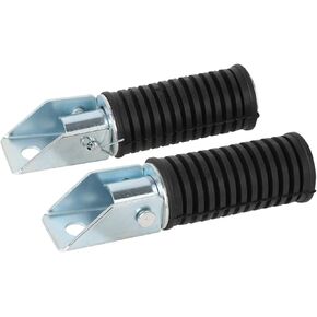 Mokuo Motorcycle Folding Footpegs in Rubber Material Fit for Universal Old Fashion Scooter Moped, Single Hole Installation,Black Color