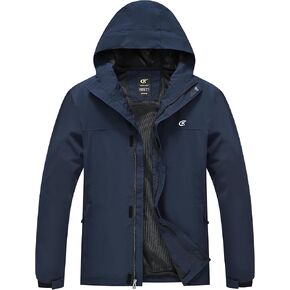 YuKaiChen Mens Rain Jacket Waterproof Hooded Windbreaker Jacket Lightweight Outdoor Hiking Shell Coat