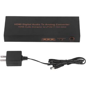 4K HD Decoder Sound Audio Decoder, Multimedia Interface to LPCM 7.1CH 7RCA Sound Decoder Converter for DVD Player AC100‑240V
