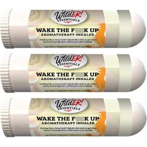 WildER Essentials 3 Pack of Wake The f Up Aromatherapy Nasal Inhalers Made with Premium Grade Essential Oils to Help Keep You Awake and Energized