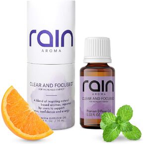 Clear & Focused Premium Essential Oil Blend – 0.33 fl oz Productivity Boost with Rosemary, Bergamot, Sweet Orange, Clove & Lemon – Ideal for Work, Study, Office, & Gaming