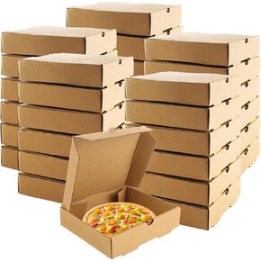 SHUESS 36 Pack Kraft Corrugated Mini Pizza Boxes 6 inch Small Pizza Boxes,Take Out Small Pizza Packing Boxes, Takeaway Boxes for Pizza, Cake, Cookies, Food