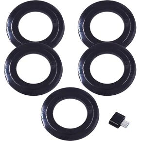 5 Pcs Kitchen Sink Drain Seal Rubber Washer for Basket Strainer Plug Rubber Seal for Sink Leak Proof Sink Seal Kitchen Sink Drain Seal Rubber Washer Type-C Convertor, Black